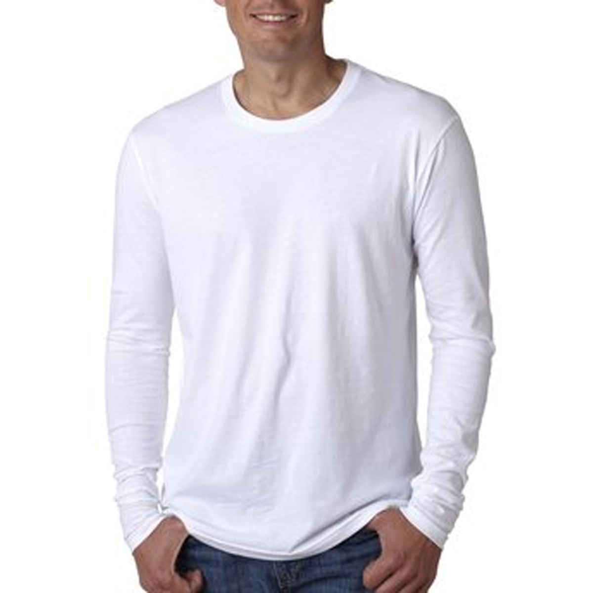 NEXT LEVEL APPAREL MEN'S COTTON LONG-SLEEVE CREW