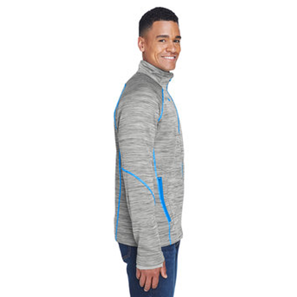 NORTH END MEN'S FLUX MELANGE BONDED FLEECE JACKET