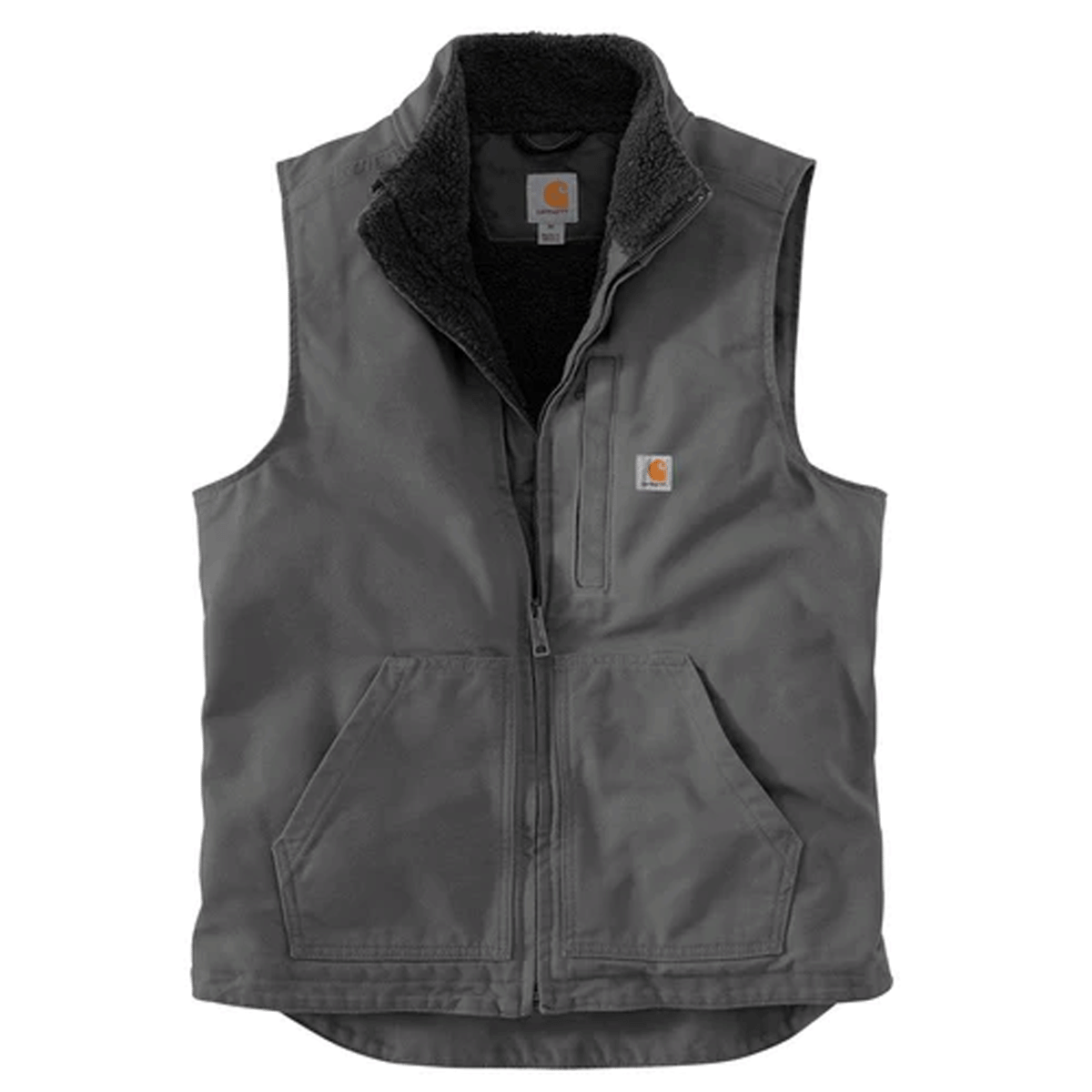 CARHARTT WASHED DUCK SHERPA LINED MOCK NECK VEST