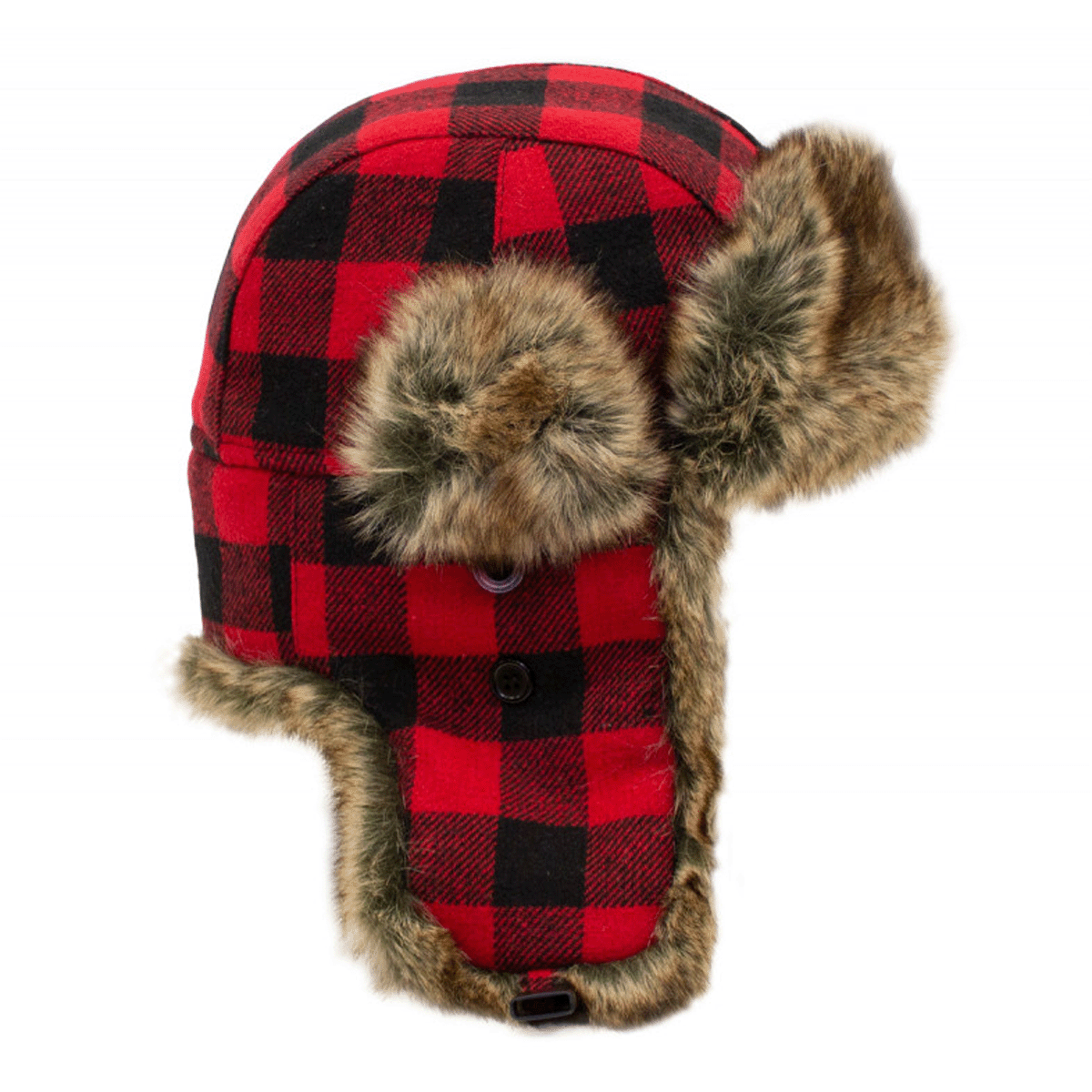 WHITERIDGE FUR TRAPPER PLAID TOQUE