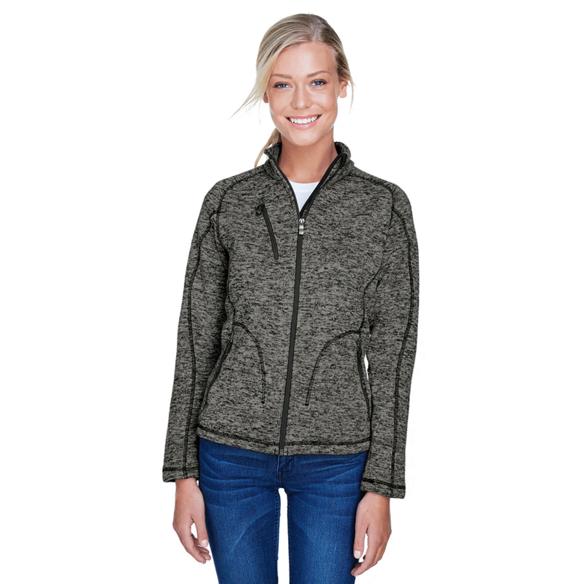 NORTH END LADIES PEAK KNIT FLEECE JACKET