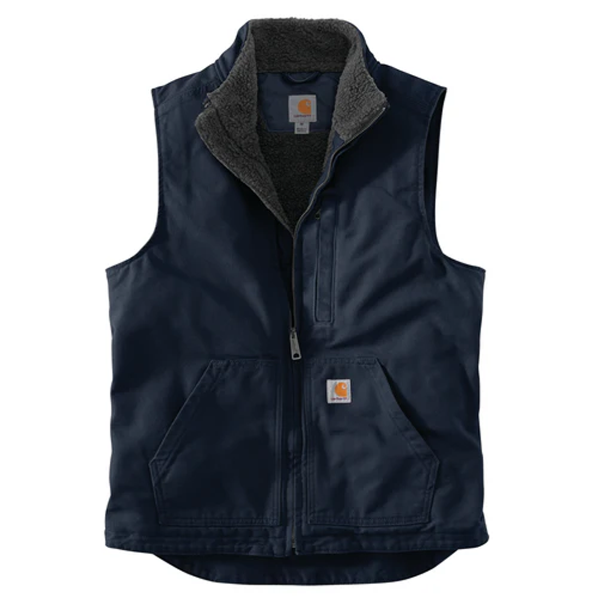 CARHARTT WASHED DUCK SHERPA LINED MOCK NECK VEST