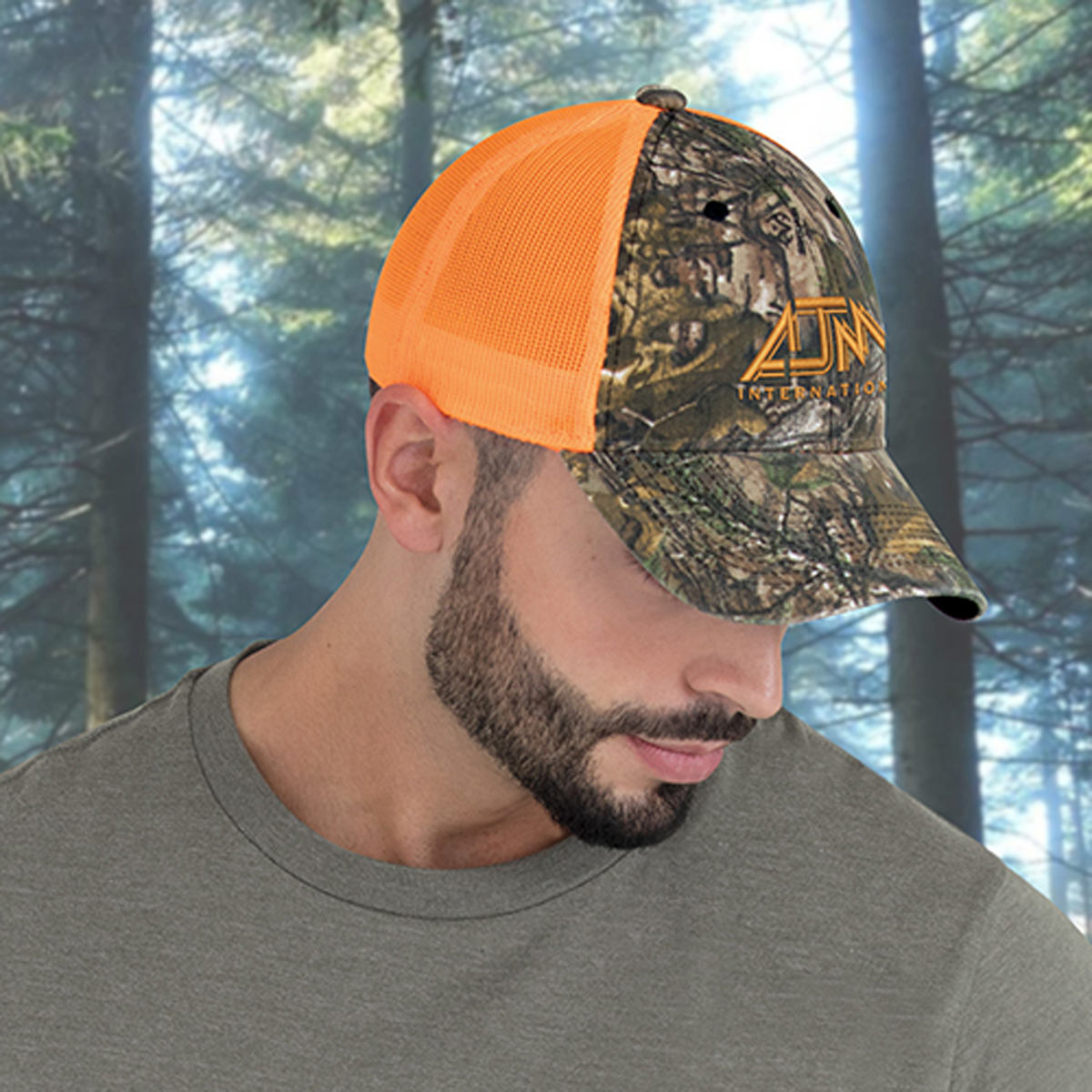 AJM CAMO ENZYME WASHED SOFT NYLON MESH HAT