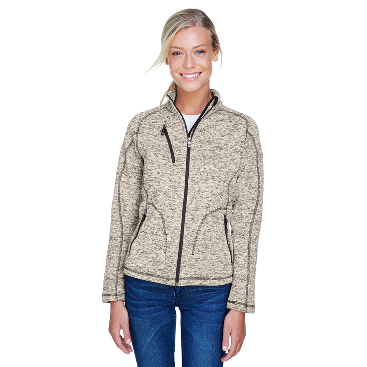 NORTH END LADIES PEAK KNIT FLEECE JACKET