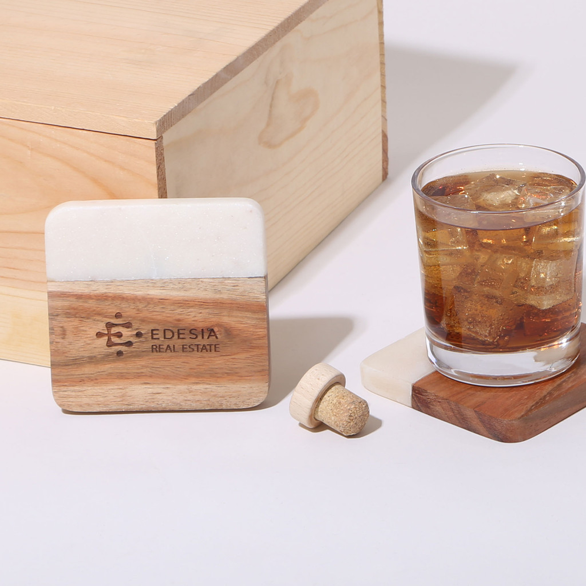 TWO PIECE CALACATTA COASTER SET