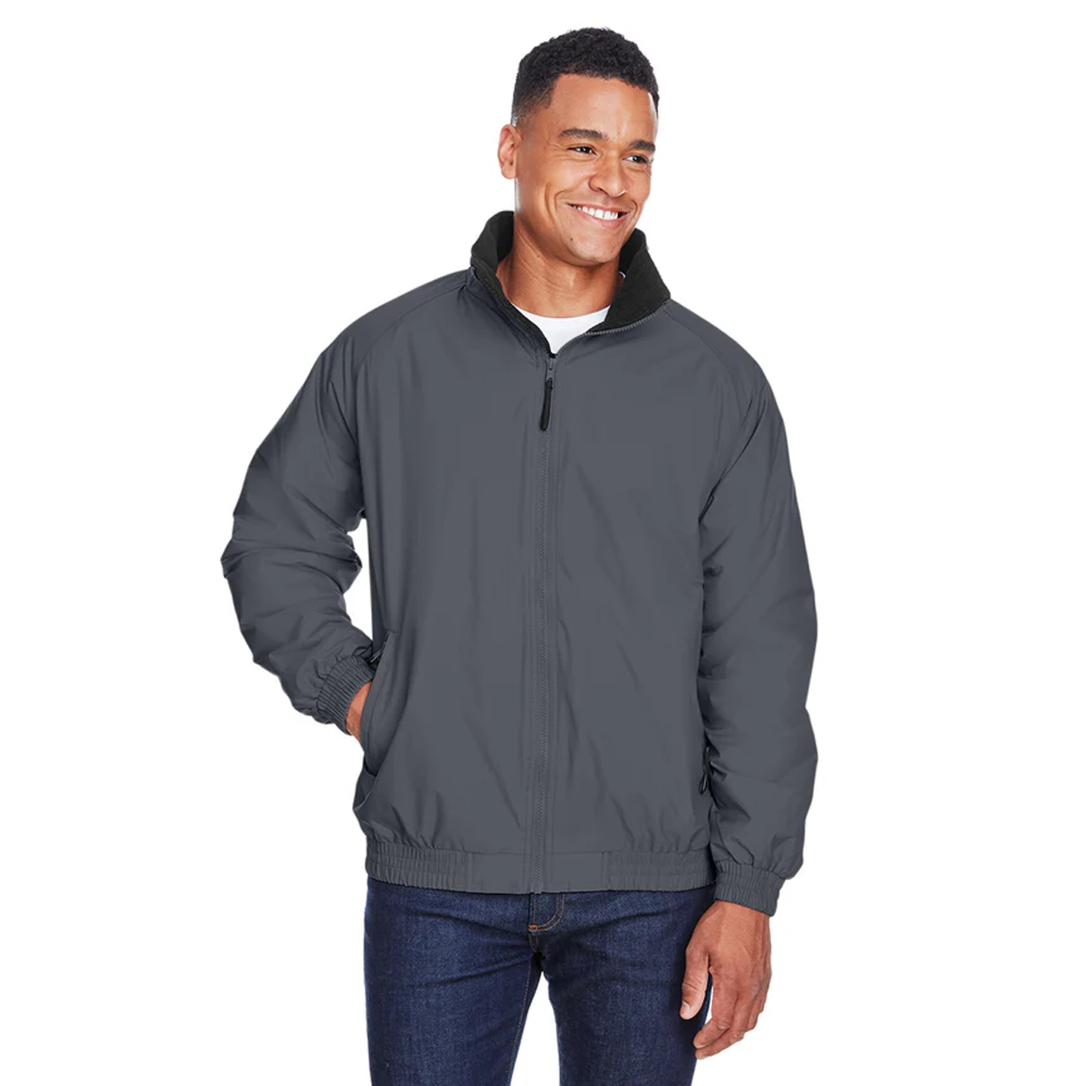 HARRITON ADULT FLEECE LINE NYLON JACKET