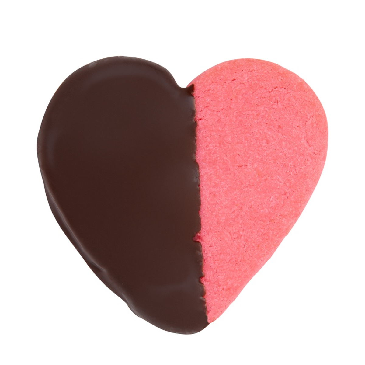 DARK CHOCOLATE DIPPED STRAWBERRY HEART COOKIE