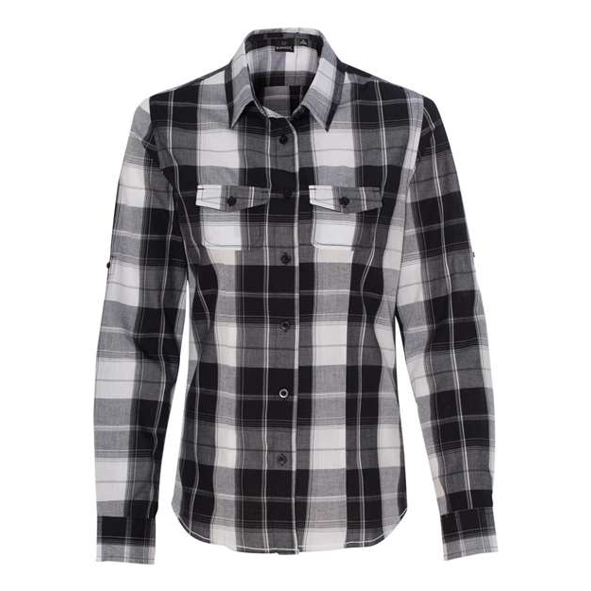 BURNSIDE LADIES LONG-SLEEVE PLAID SHIRT