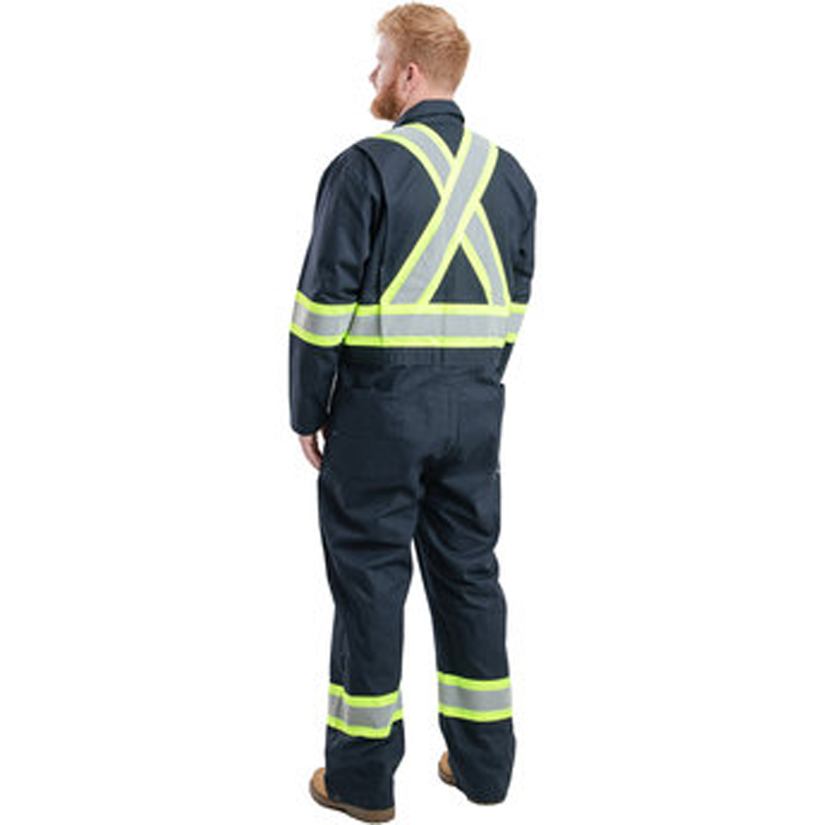 BERNE MEN'S SAFETY STRIPED GASKET UNLINED COVERALL