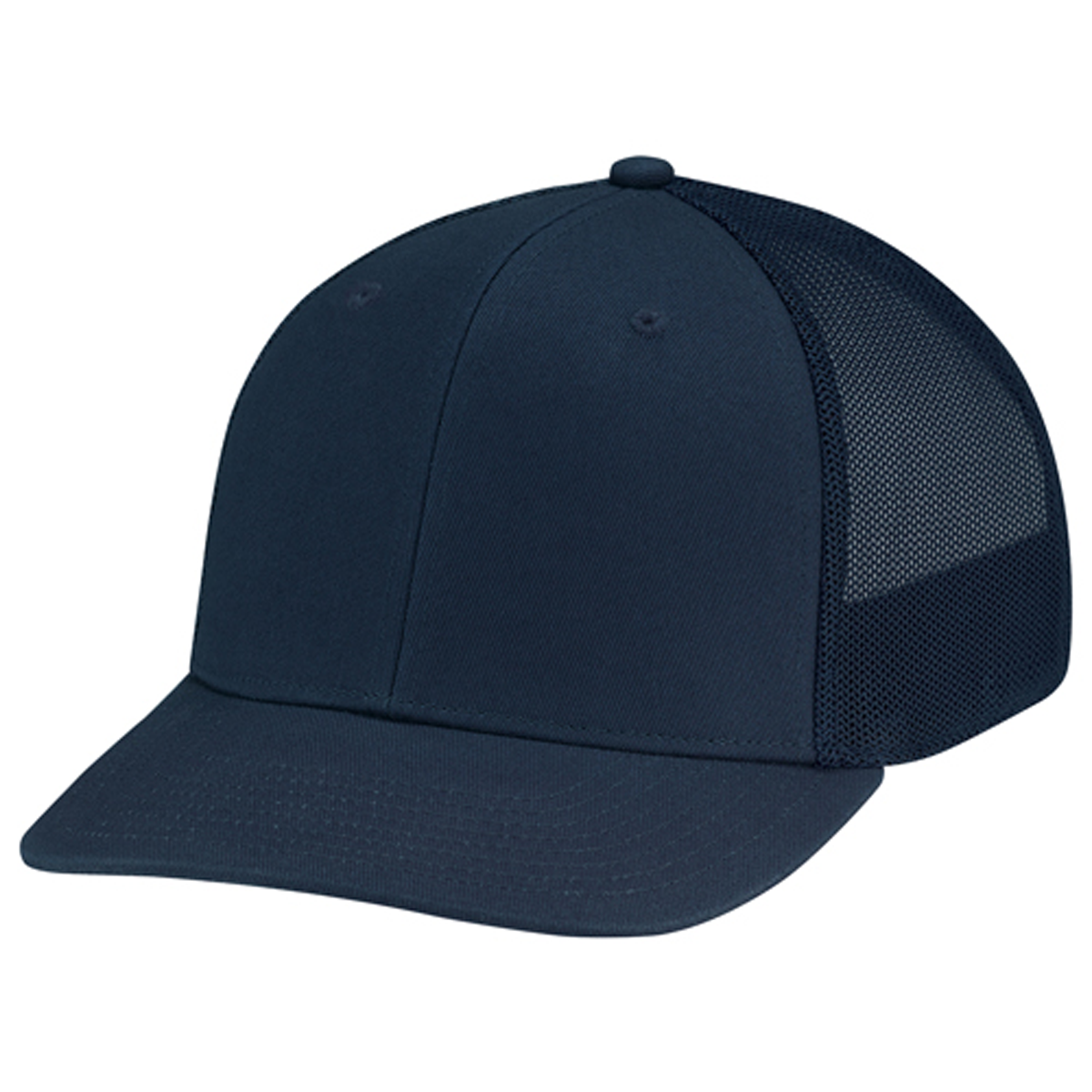 AJM 6-PANEL DELUXE CHINO TWILL POLY & SPANDEX MESH PRO-ROUND HAT