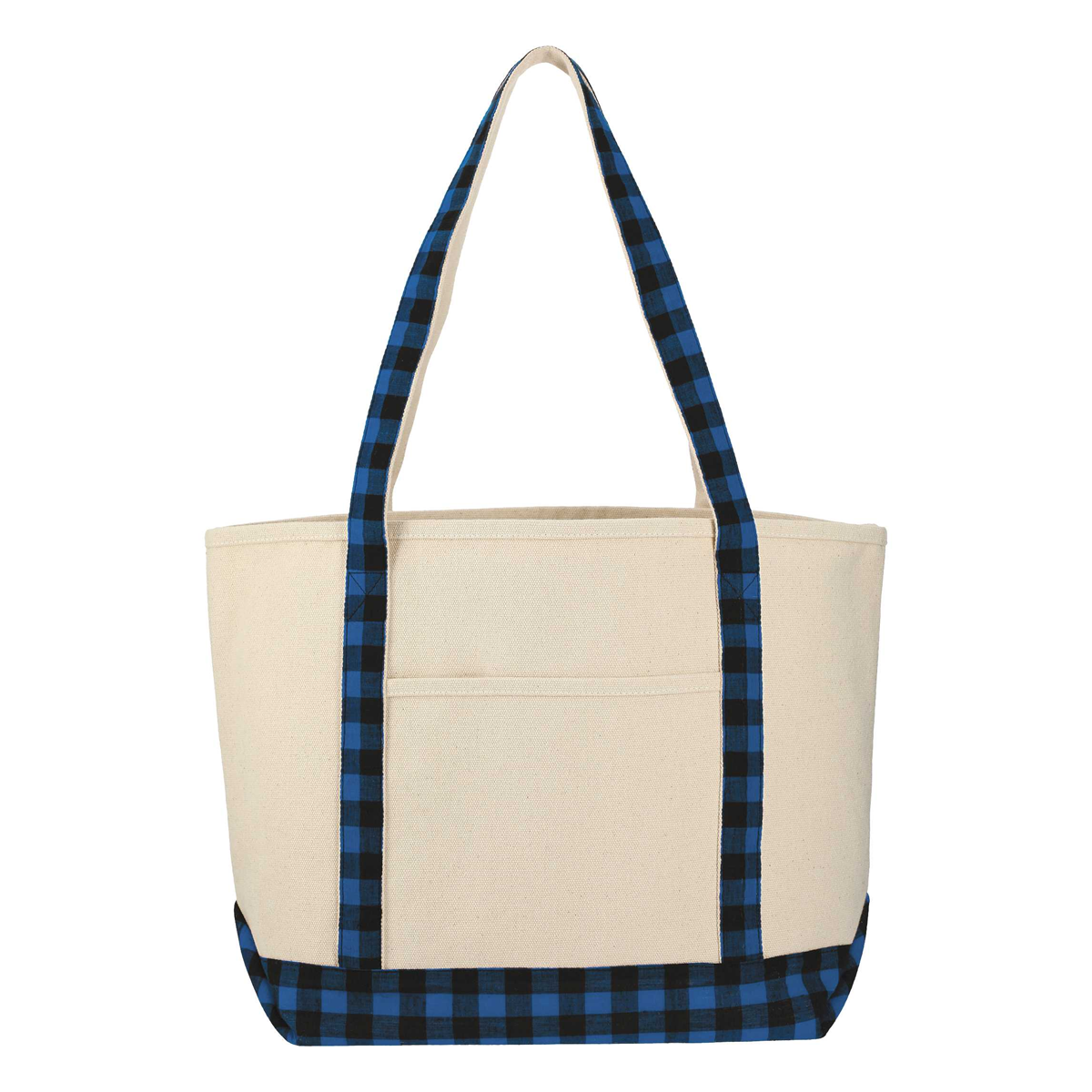 BUFFALO PLAID 18oz COTTON BOAT TOTE