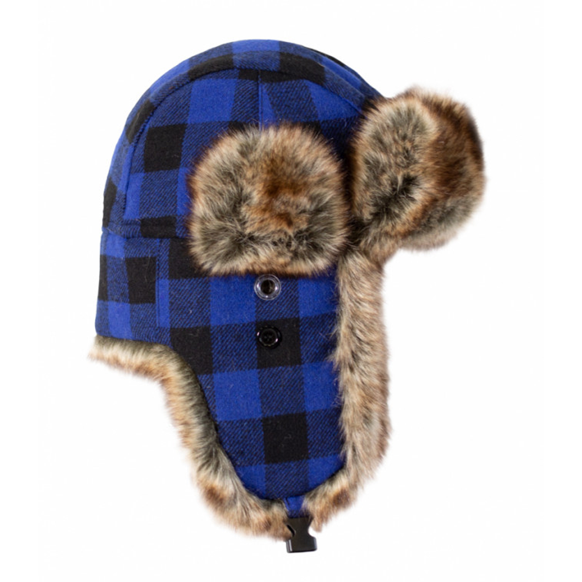 WHITERIDGE FUR TRAPPER PLAID TOQUE