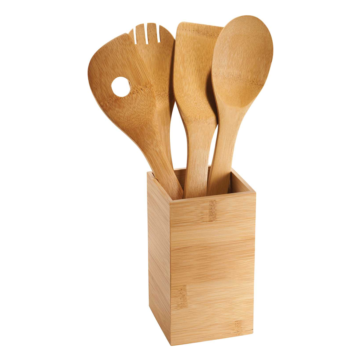 BAMBOO 4-PIECE KITCHEN TOOL SET AND CANISTER