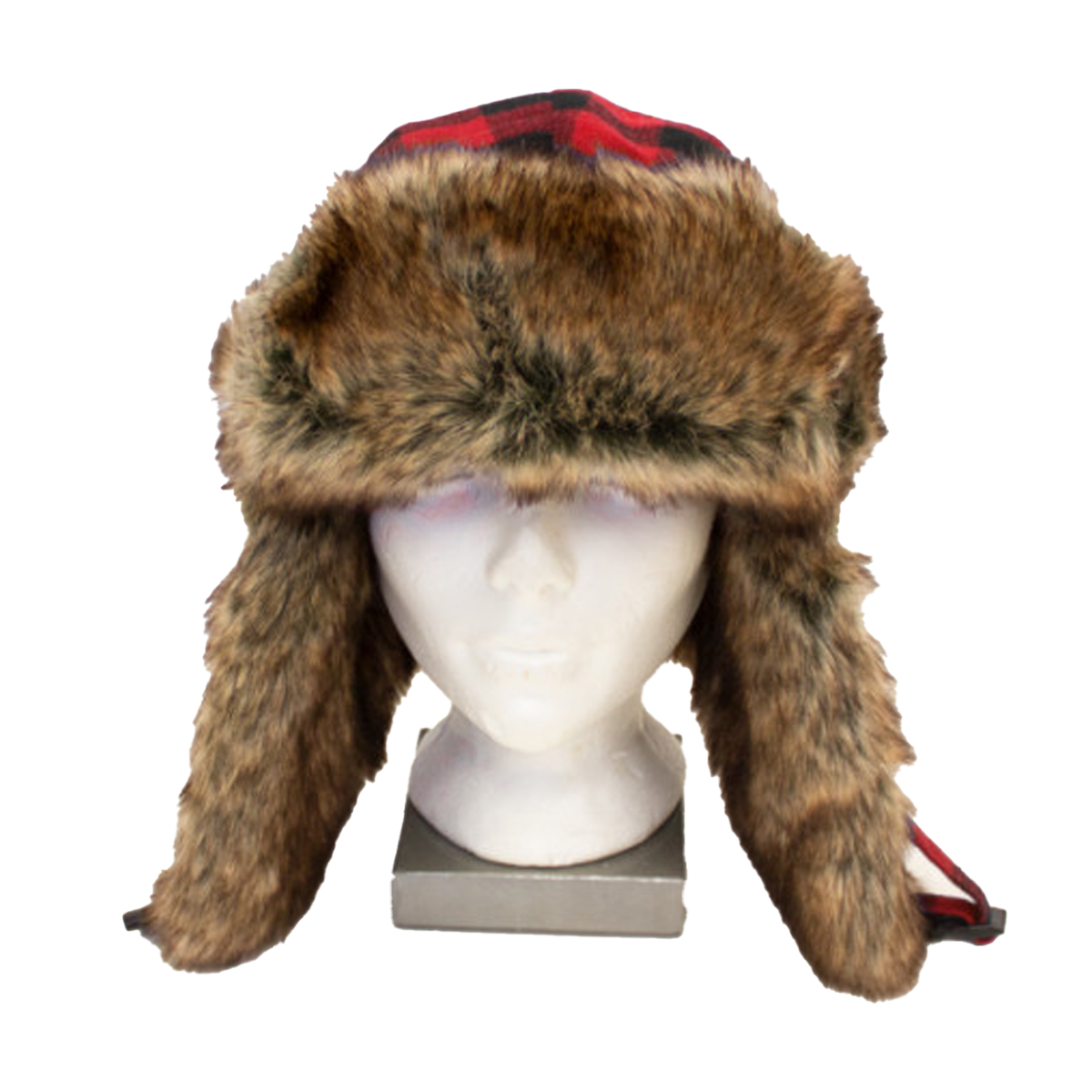 WHITERIDGE FUR TRAPPER PLAID TOQUE