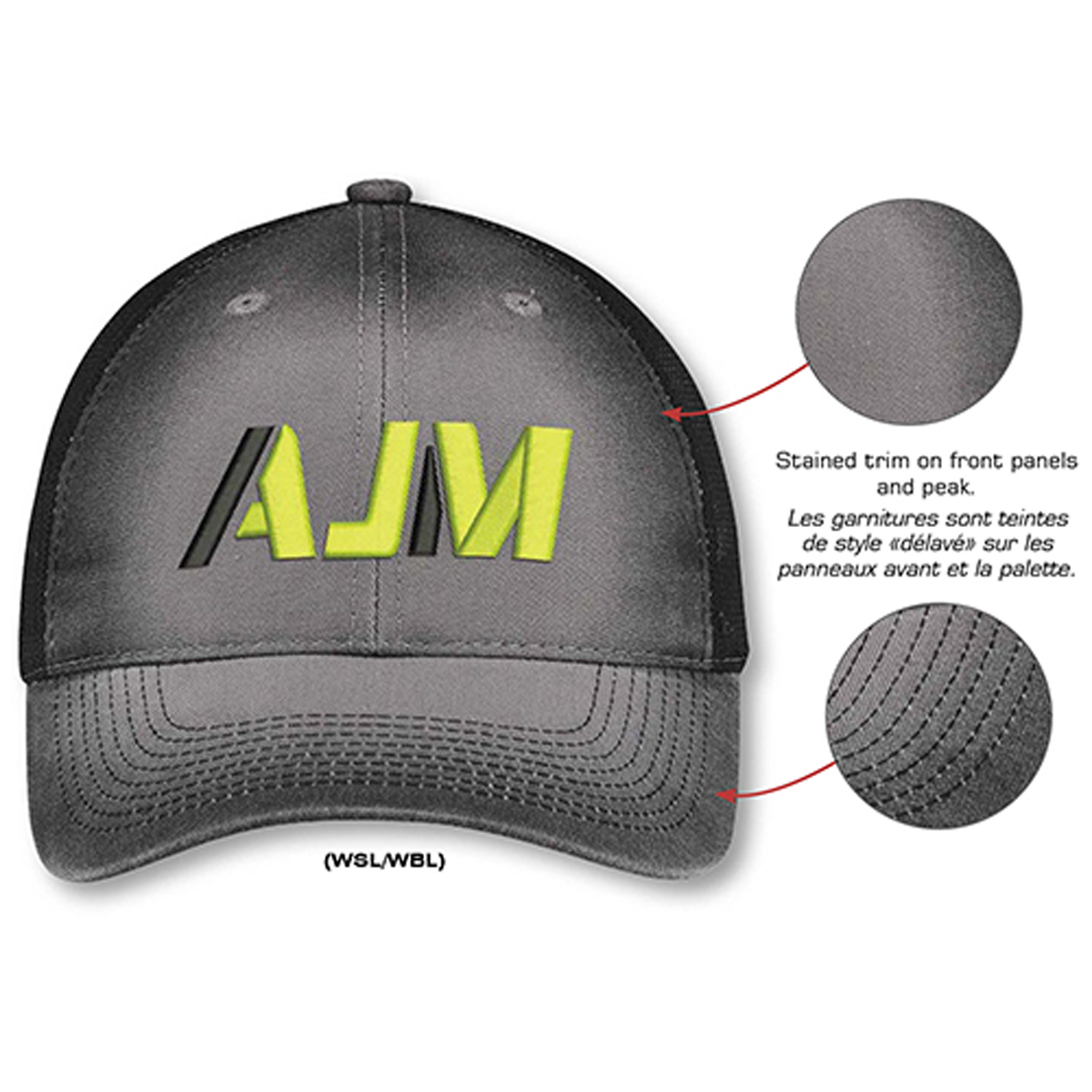 AJM DELUXE CHINO TWILL SOFT NYLON MESH BACK HAT