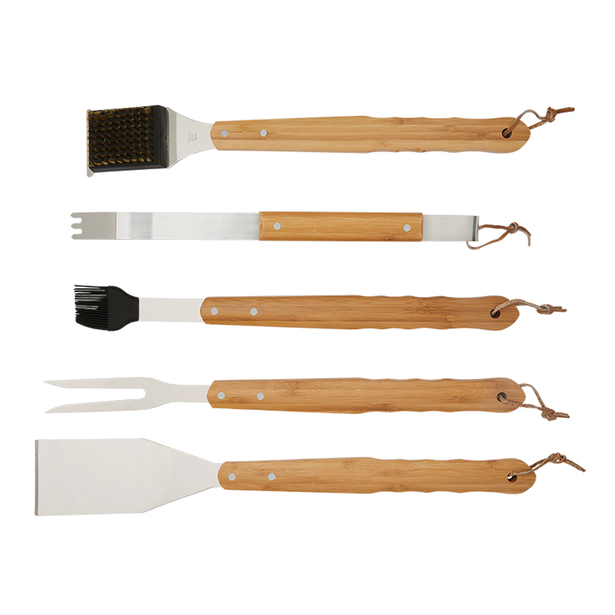 5 PIECE BAMBOO BBQ SET