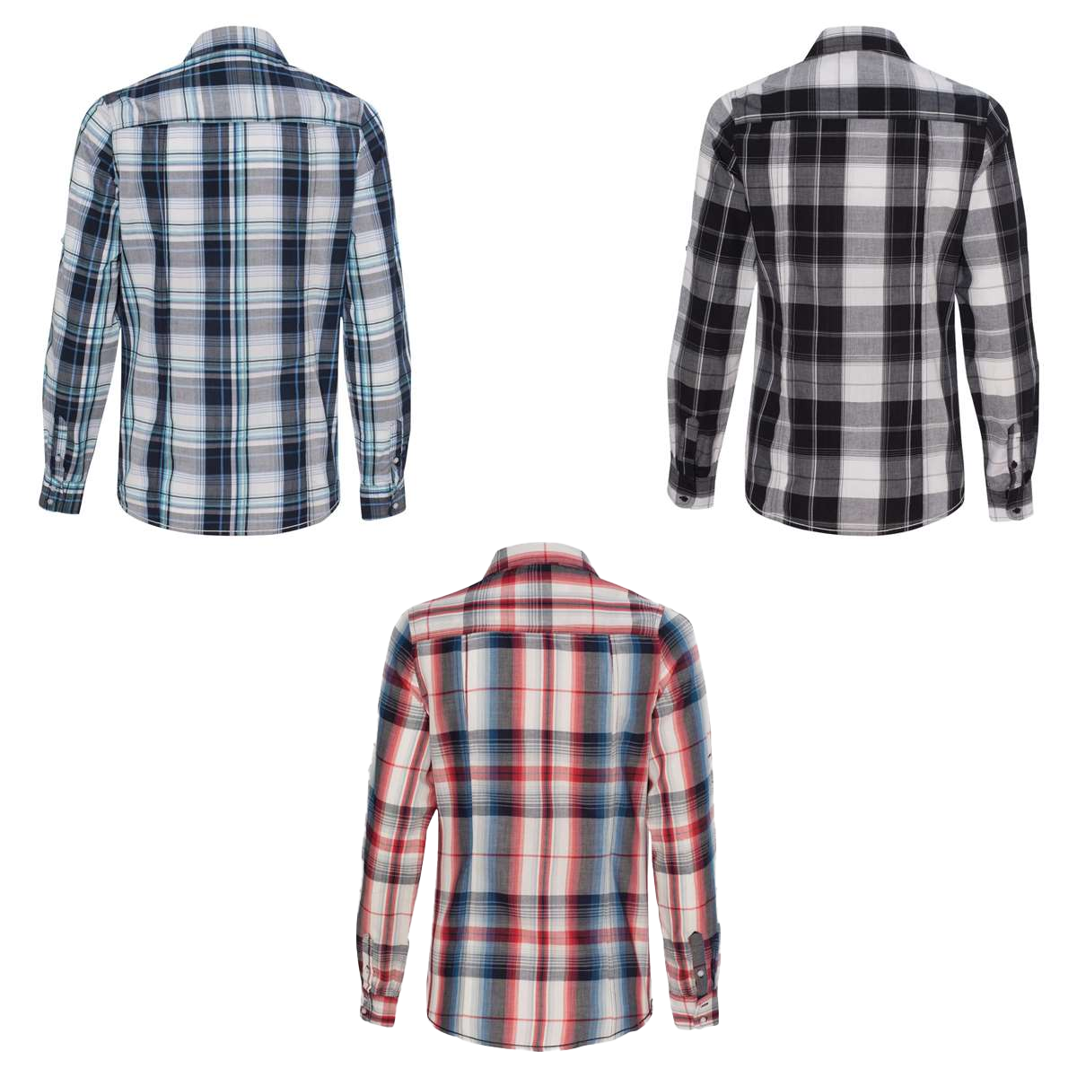 BURNSIDE LADIES LONG-SLEEVE PLAID SHIRT