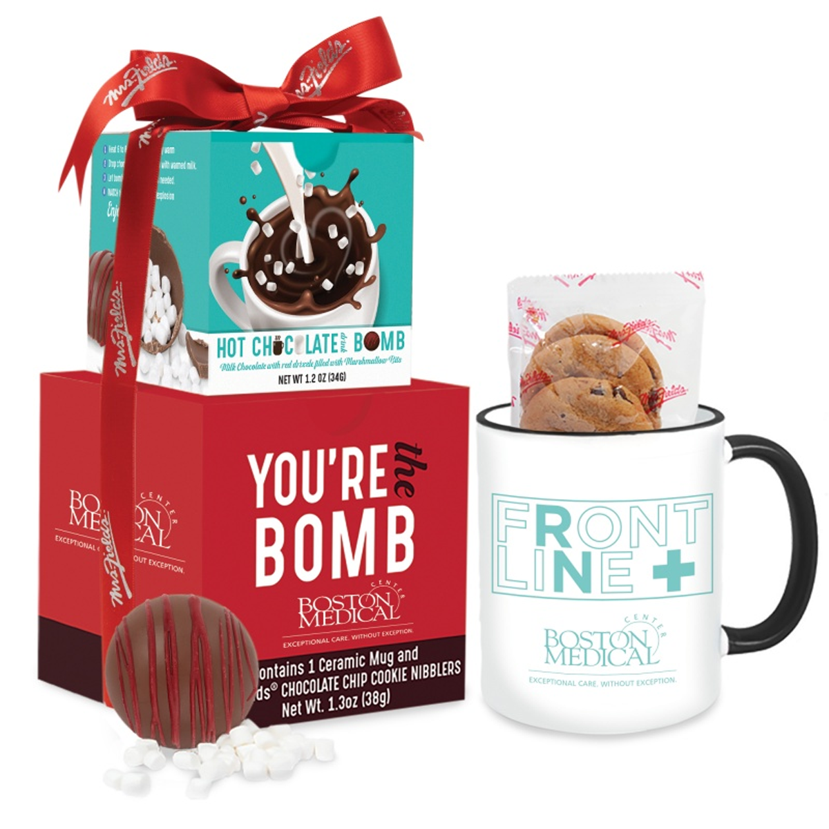 MRS.FIELDS MUG, COOKIES & HOT CHOCOLATE BOMB GIFT SET