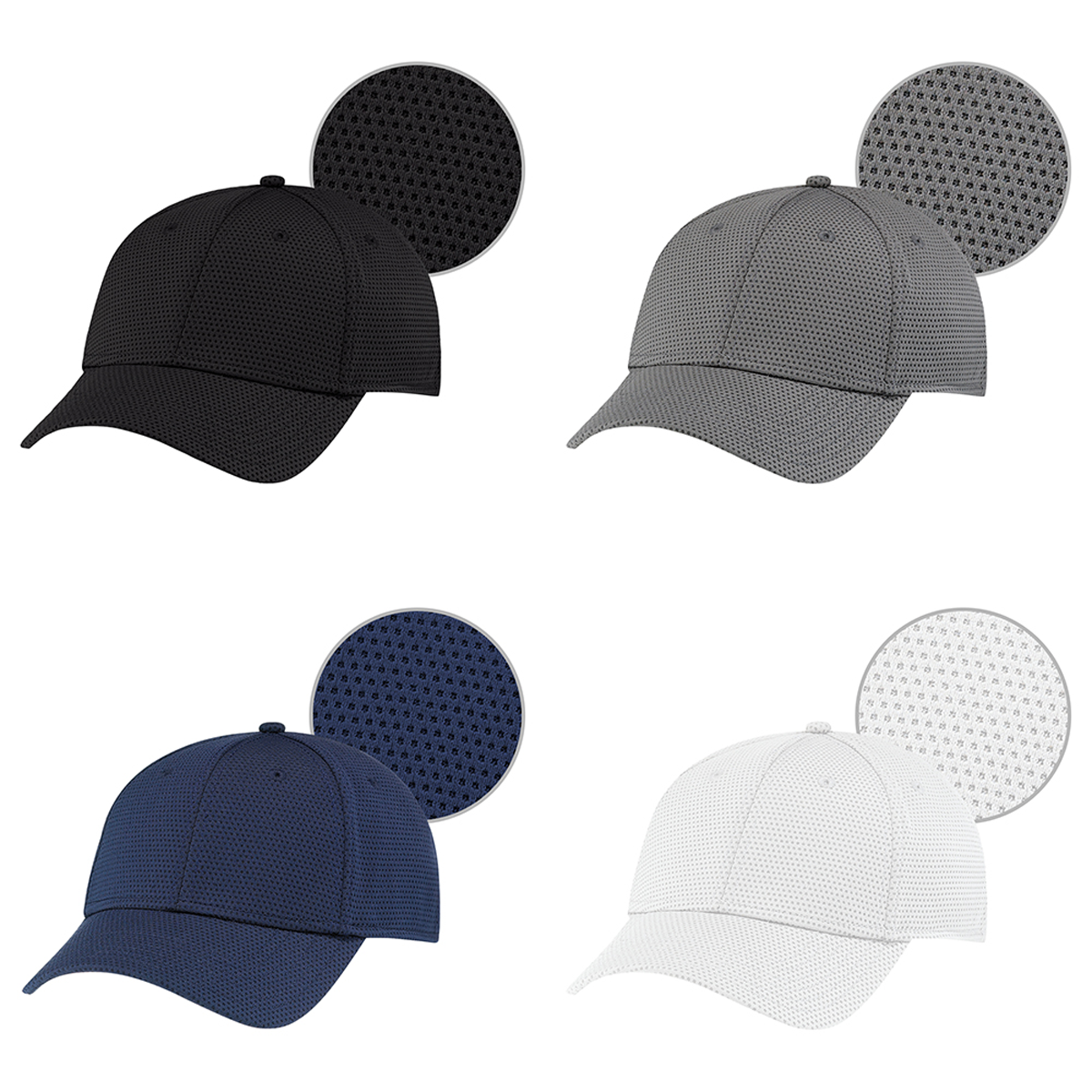 AJM 6-PANEL DELUXE POLY FUSED MESH CONTOUR HAT