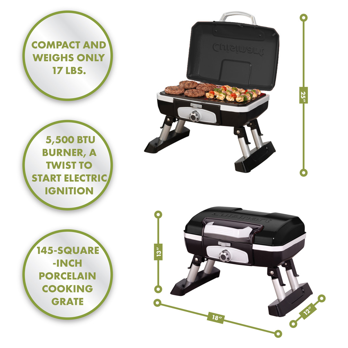 CUSINART OUTDOORS PETITE GOURMET PORTABLE GAS GRILL