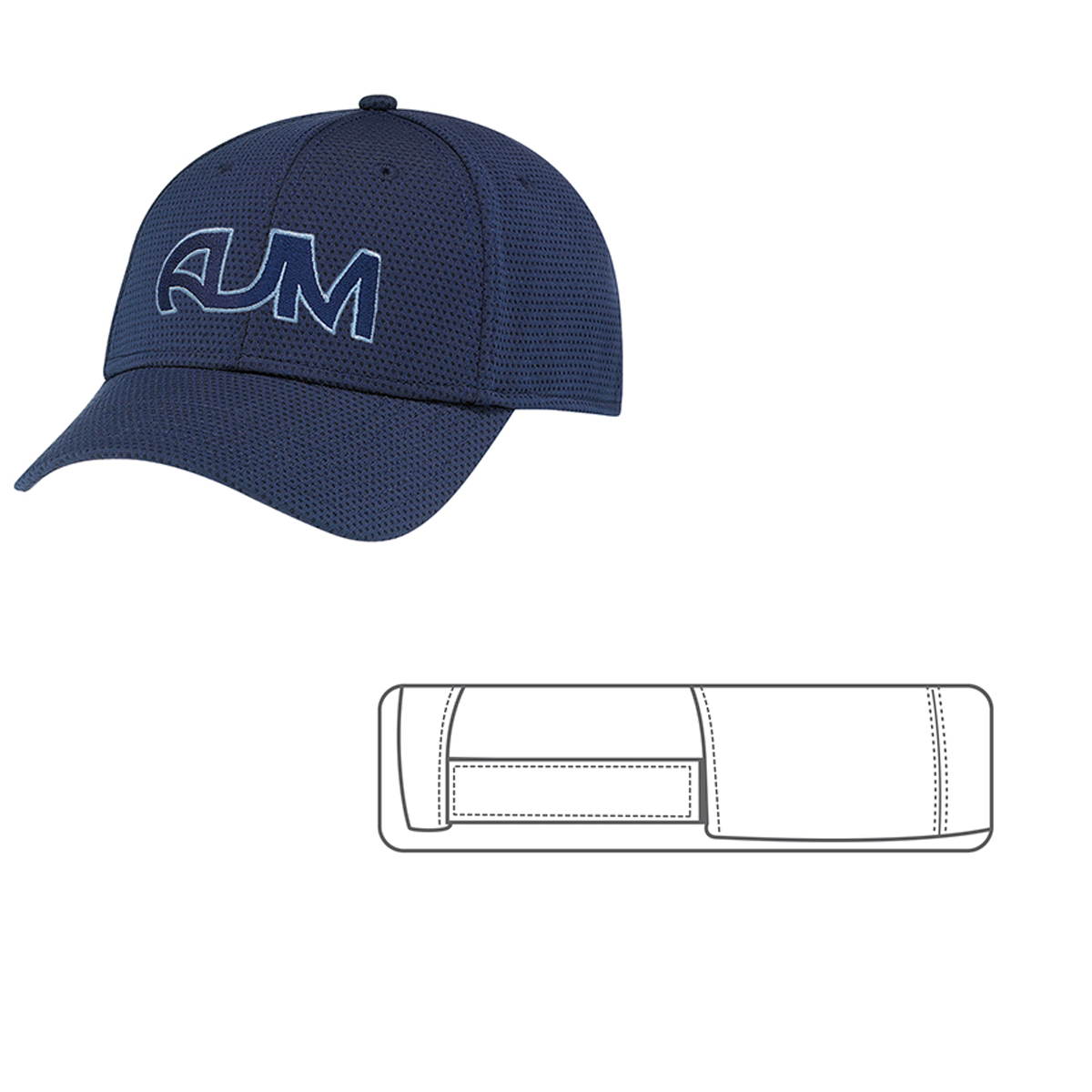 AJM 6-PANEL DELUXE POLY FUSED MESH CONTOUR HAT