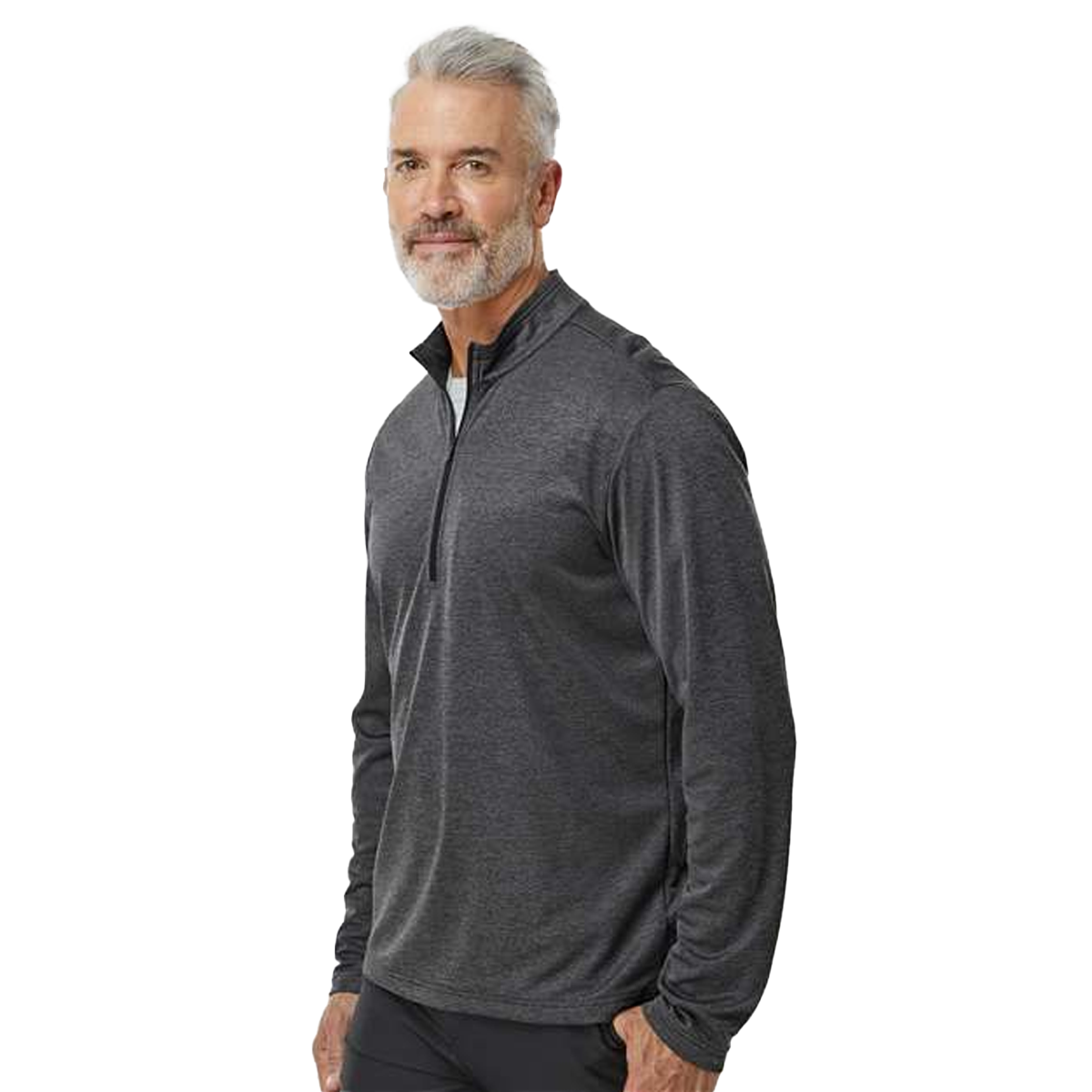 ADIDAS MEN'S SPACE DYED QUARTER-ZIP PULLOVER