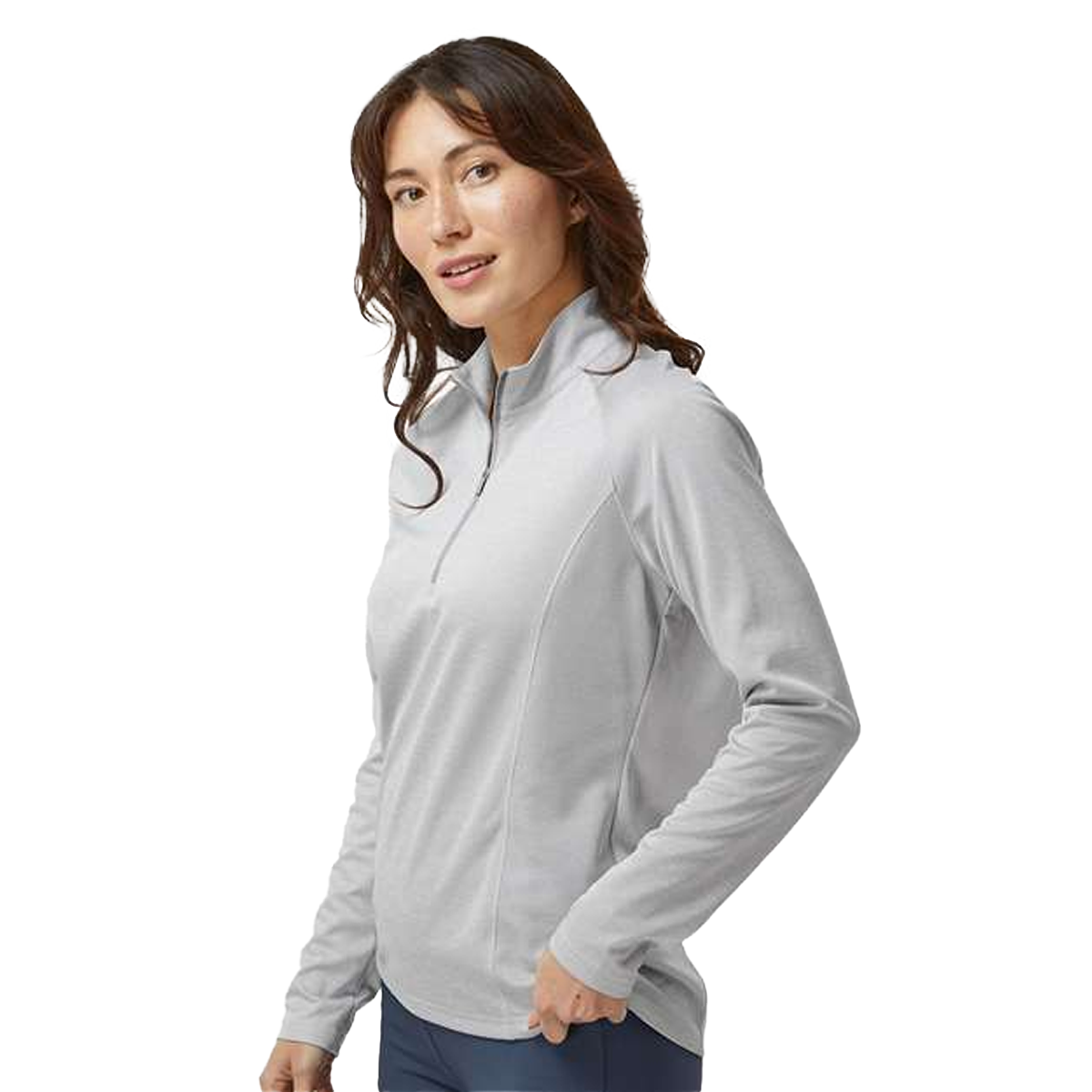 ADIDAS LADIES SPACE DYED QUARTER-ZIP PULLOVER