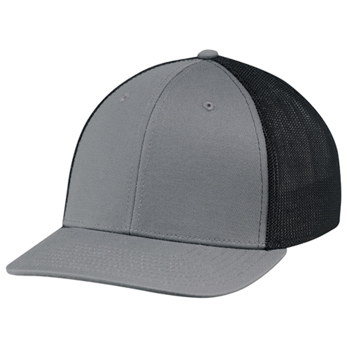 AJM 6-PANEL DELUXE CHINO TWILL POLY & SPANDEX MESH PRO-ROUND HAT