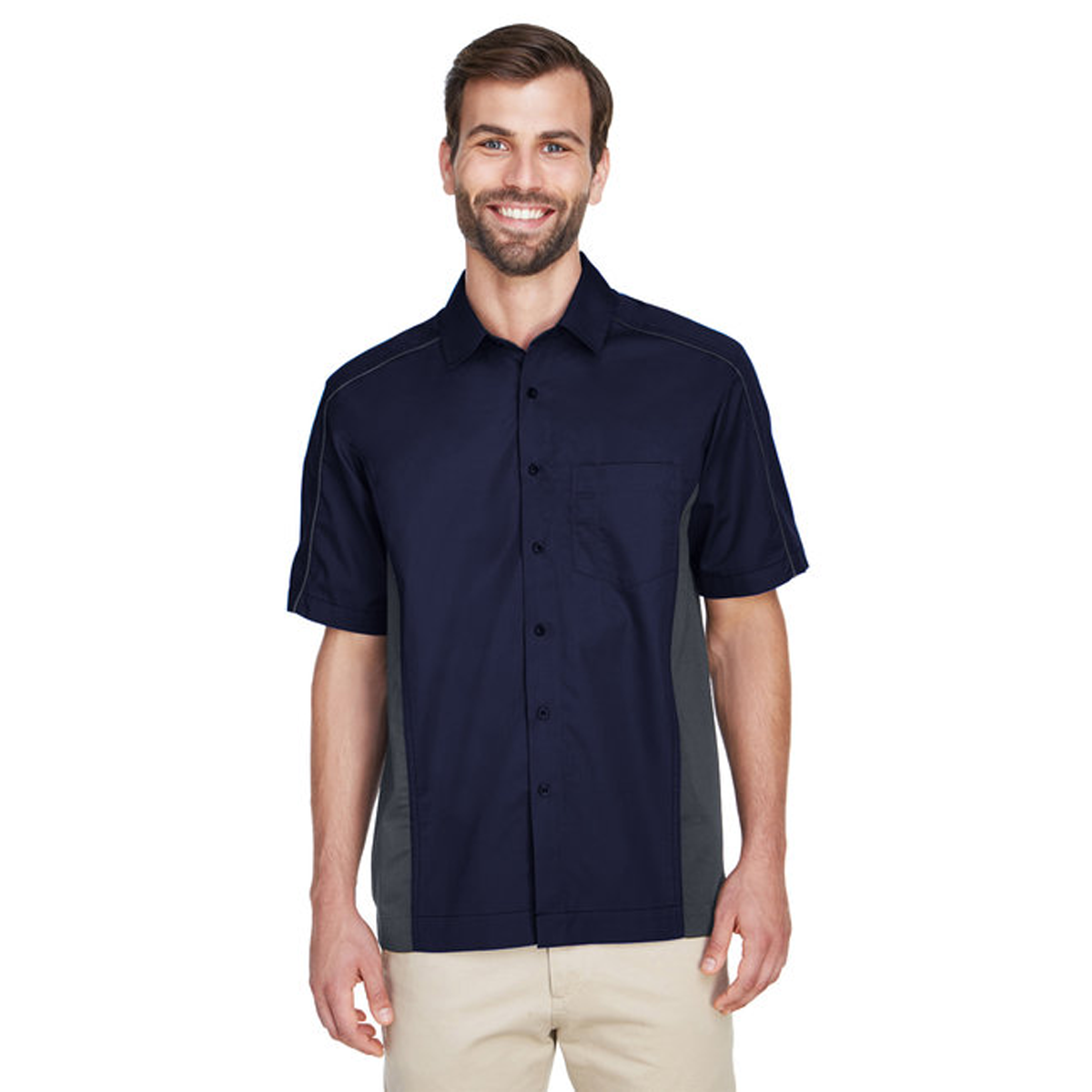 NORTH END MEN'S COLORBLOCK SHORT SLEEVE SHIRT