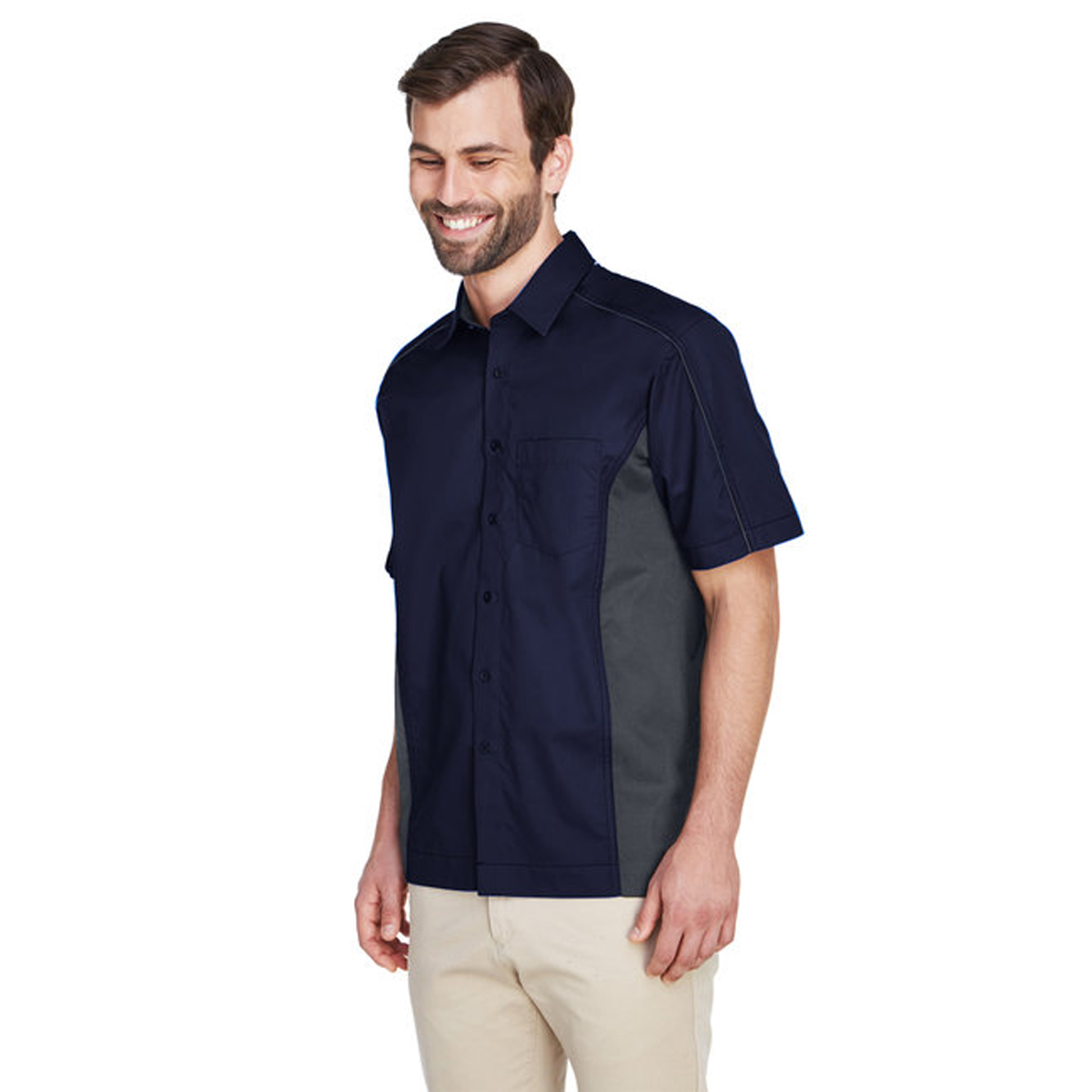 NORTH END MEN'S COLORBLOCK SHORT SLEEVE SHIRT