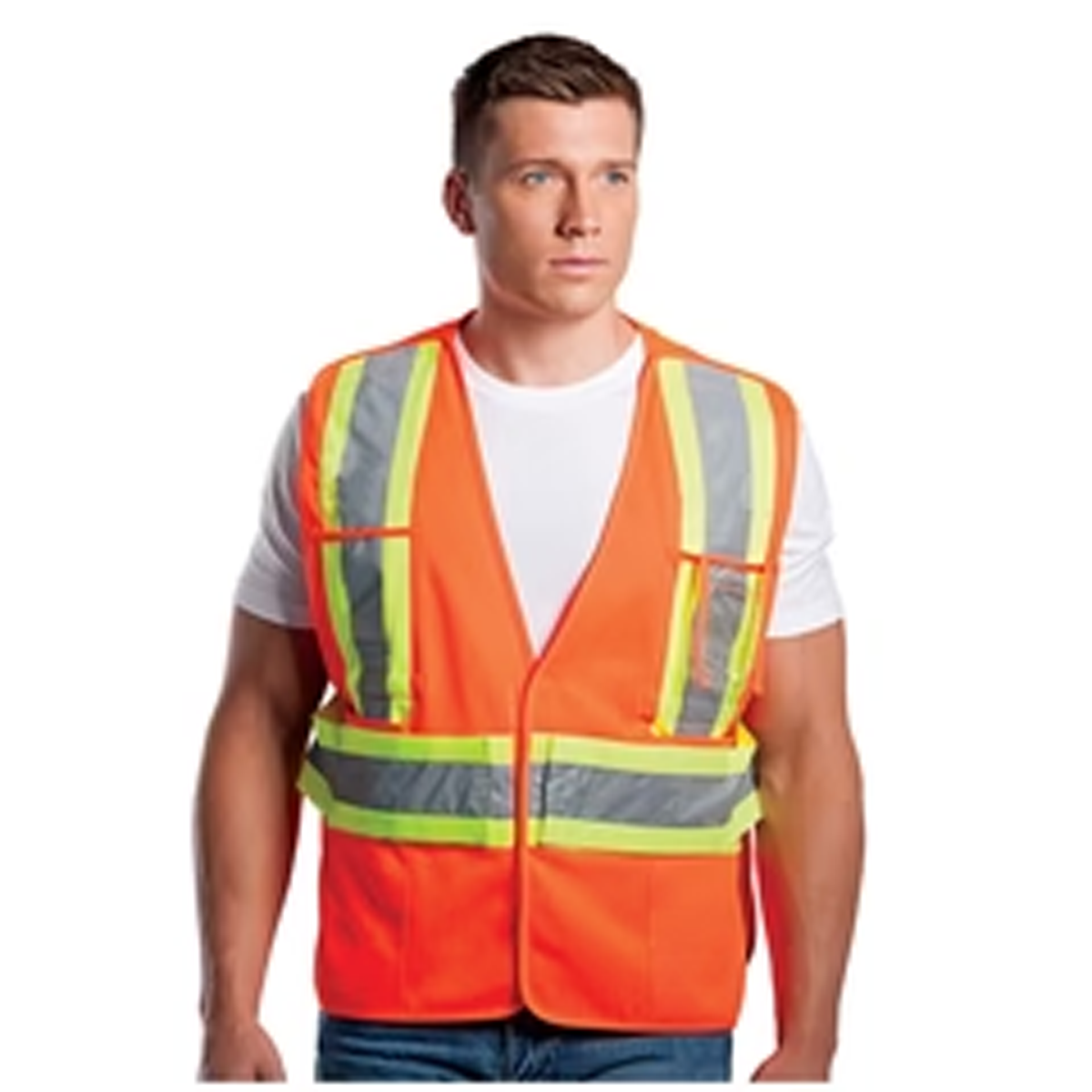 CANADA SPORTSWEAR ADULT PROTECTOR TRICOT HI-VIS 5-POINT TEAR AWAY VEST